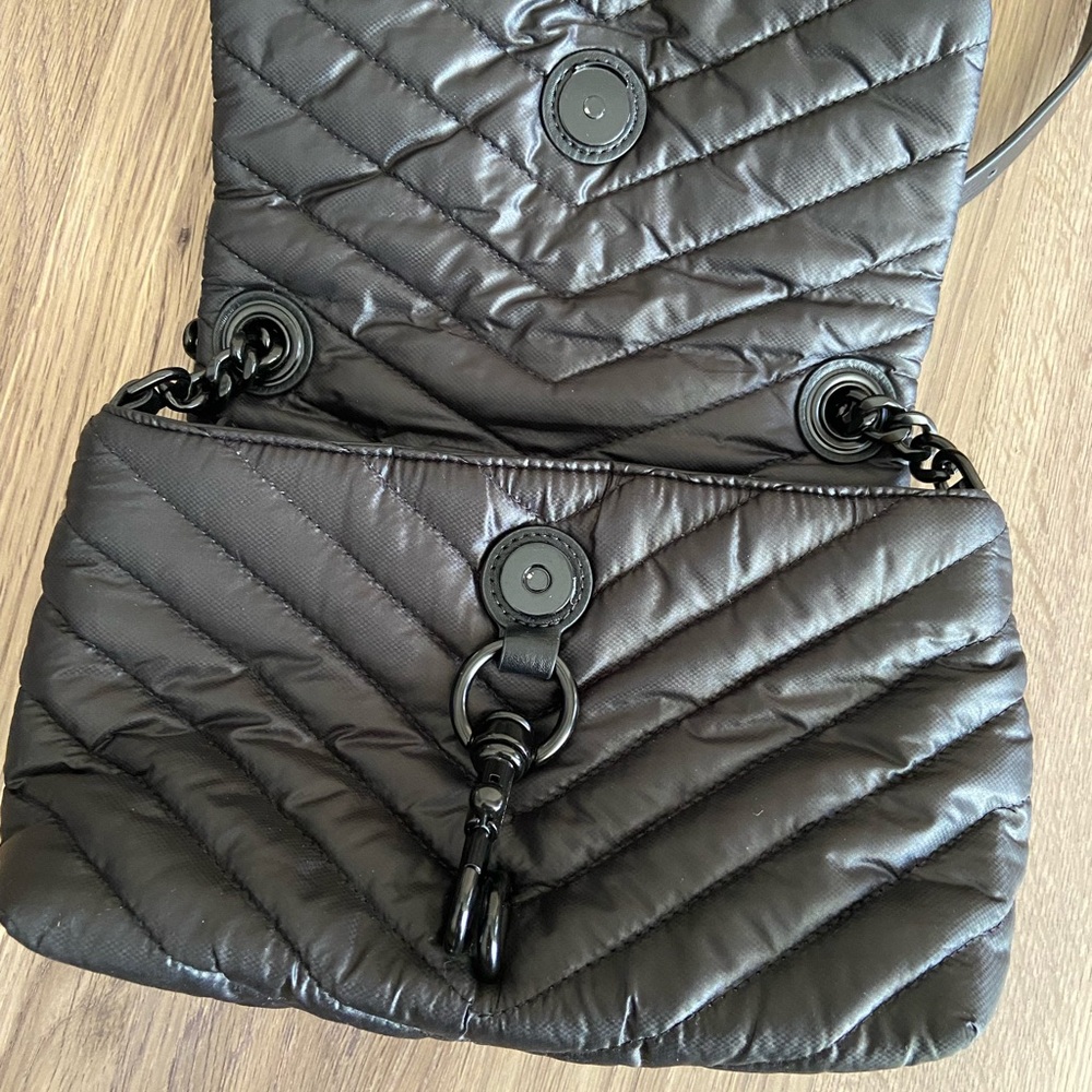 Rebecca Minkoff Black Quilted Chevron Flap Crossbody - Picture 10 of 16